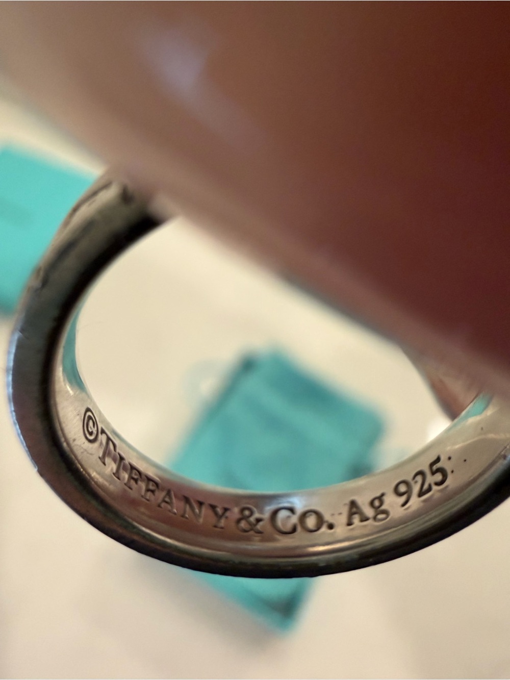 Tiffany & Co. Sapphire Narrow 1837 Band Ring, Size 6.5 - Picture 6 of 9
